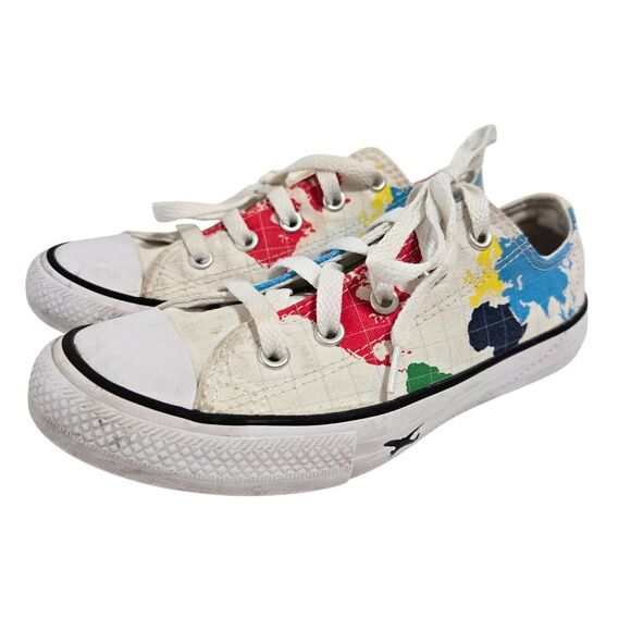 Converse Other - Converse All Stars Youth Size 1/32 World Map sneakers Geography Travel Canvas
